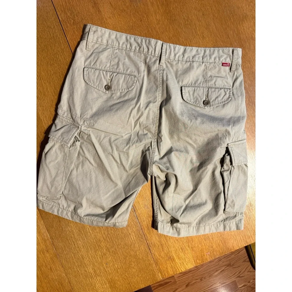 Levi's Cargo Shorts Mens 36 Khaki Ripstop Cotton‎ Utility Tactical Style